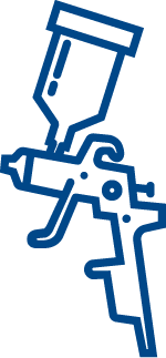 Lackierarbeiten vom Malerbetrieb Ott Icon in Blau - Symbolisiert die Leistungen im Bereich Lackierarbeiten