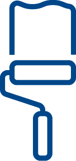 Malerarbeiten vom Malerbetrieb Ott Icon in Blau - Symbolisiert die Leistungen im Bereich Malerarbeiten